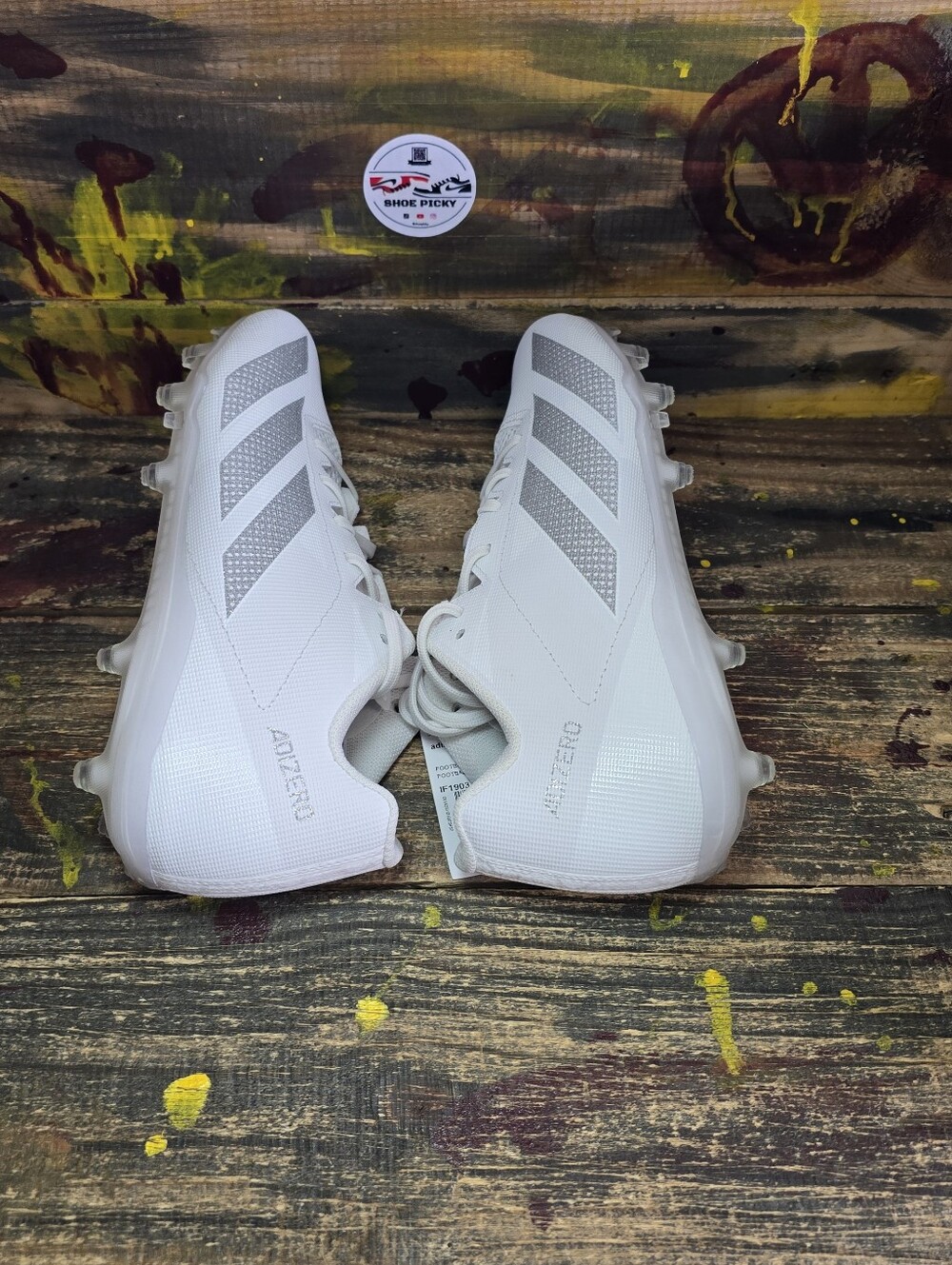 NEW Adidas Men's Sz 10.5 Adizero Electric 2 White Silver Football Cleats IF1903 - Picture 5 of 8